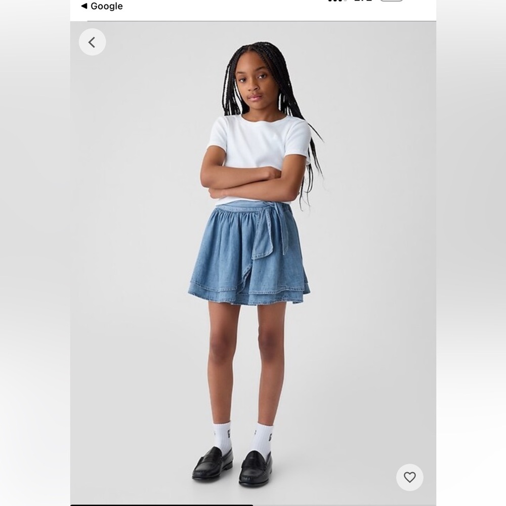 Gap kids wrap denim skirt
